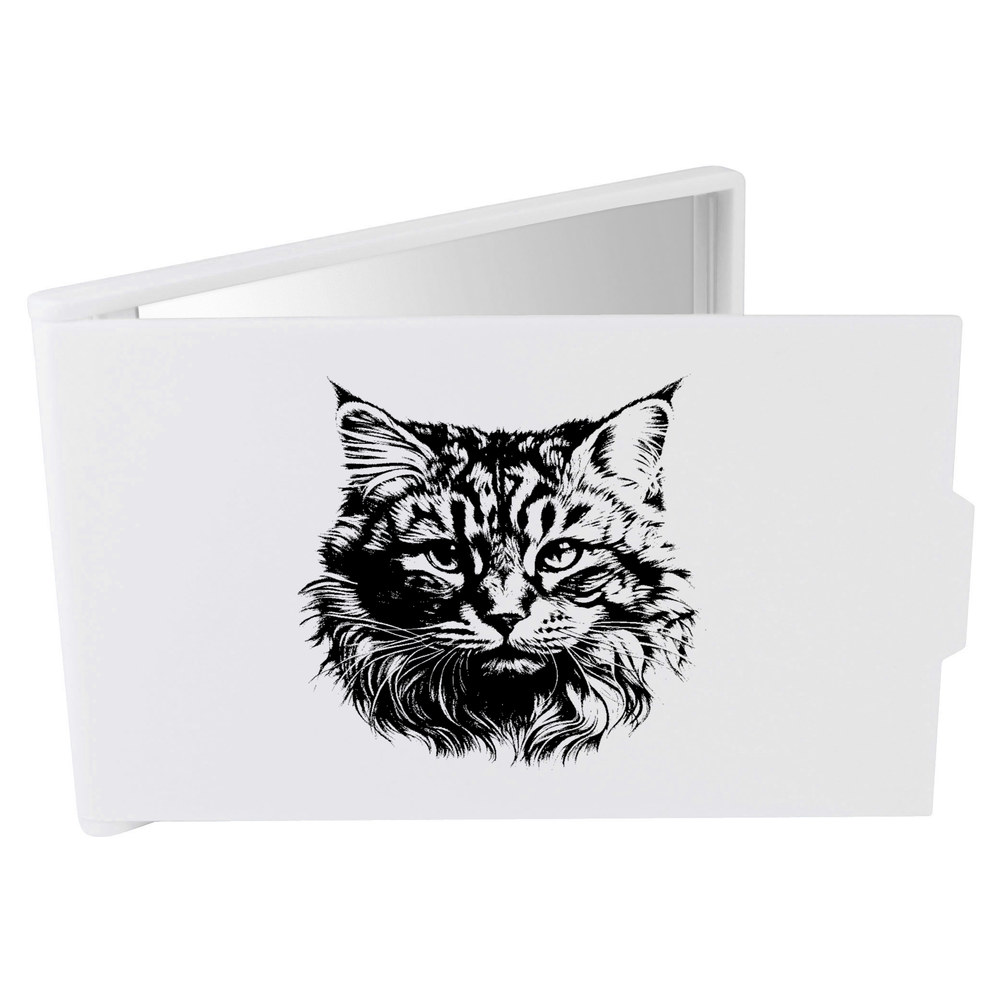 'Cat Face' Compact / Travel / Pocket Makeup Mirror (CM00039921)