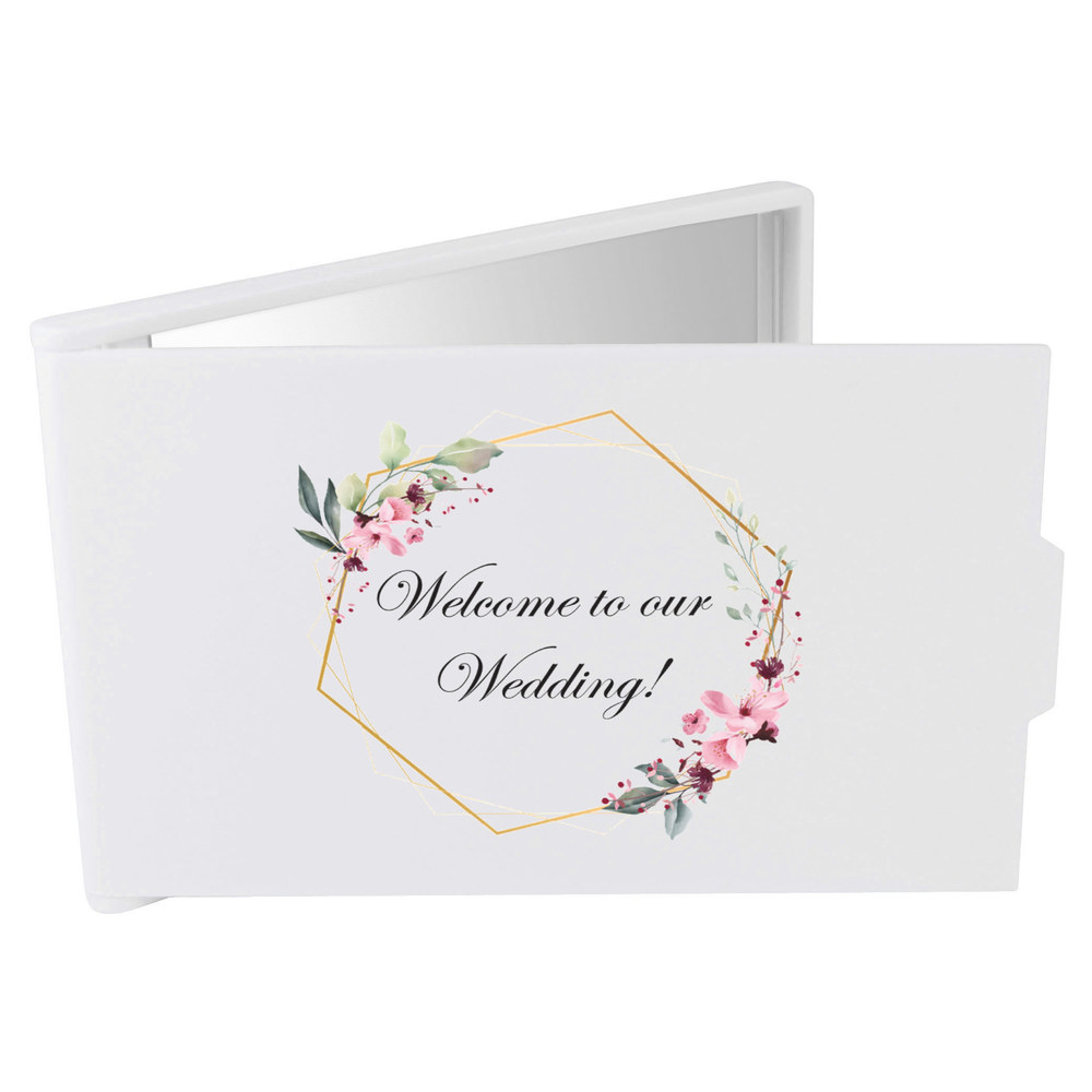 'Welcome to Our Wedding' Compact / Travel / Pocket Makeup Mirror (CM00040404)