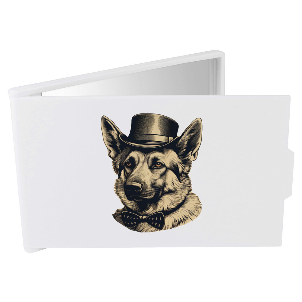 'German Shepherd with Top Hat' Compact / Travel / Pocket Makeup Mirror (CM00040839)