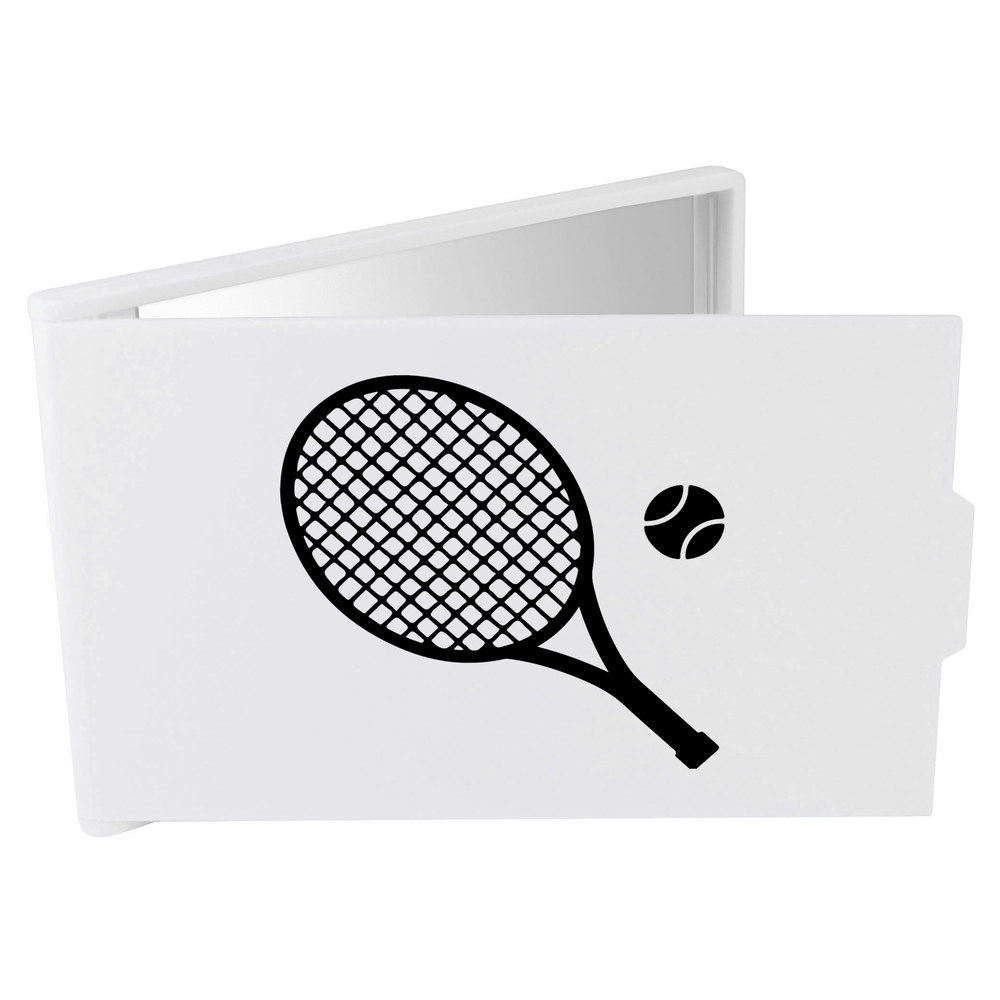 'Simple Tennis Racket' Compact / Travel / Pocket Makeup Mirror (CM00041289)