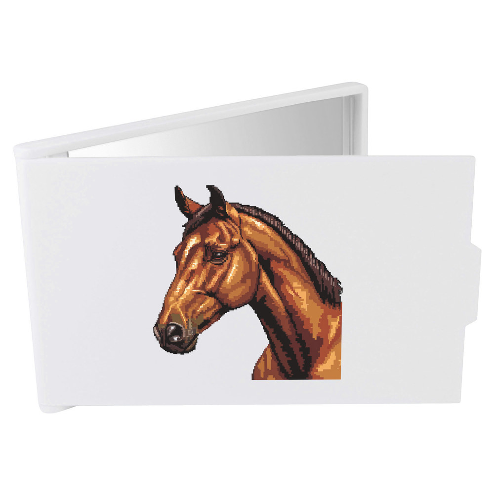 'Horse Portrait Pixel Art' Compact / Travel / Pocket Makeup Mirror (CM00041776)