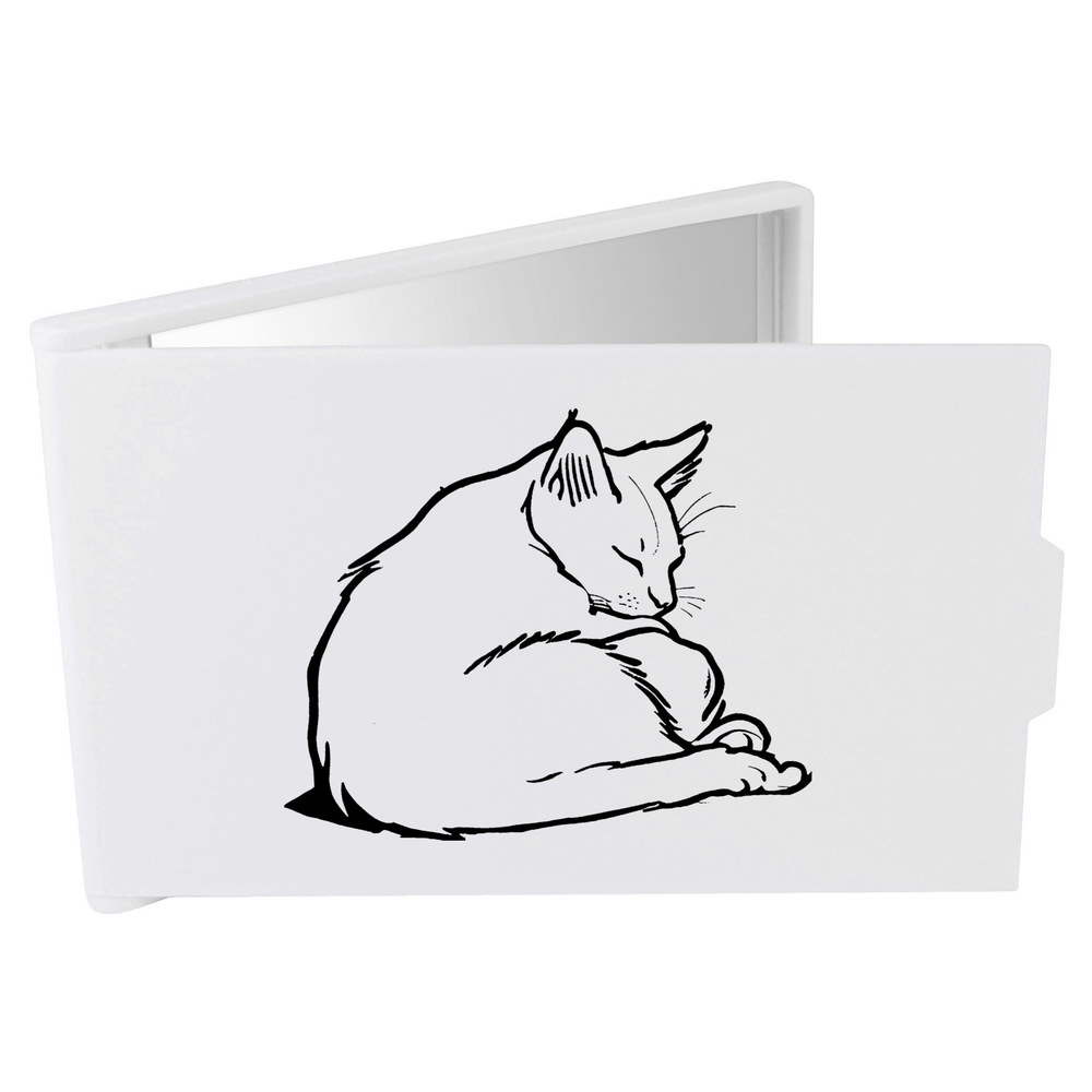 'Singapura Cat Napping' Compact / Travel / Pocket Makeup Mirror (CM00042008)