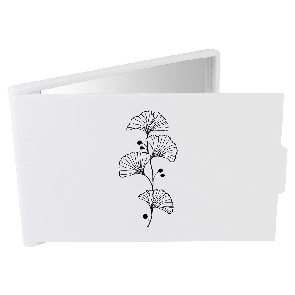'Ginkgo Biloba Leaf' Compact / Travel / Pocket Makeup Mirror (CM00042428)