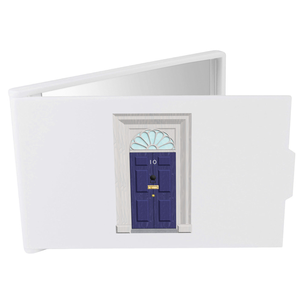 'No. 10 Downing Street' Compact Makeup Mirror - White - Travel / Pocket Mirror for Handbags, Cosmetics and Gifts (CM00042605)