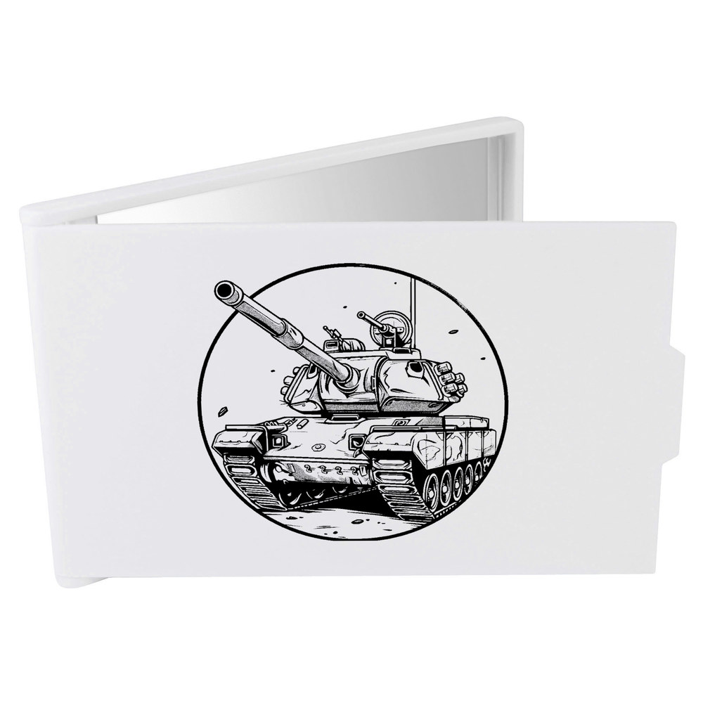 'Army Tank in Circle Frame' Compact / Travel / Pocket Makeup Mirror (CM00042908)