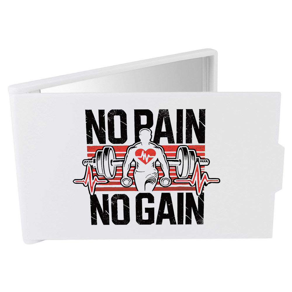'No Pain No Gain' Compact / Travel / Pocket Makeup Mirror (CM00043262)