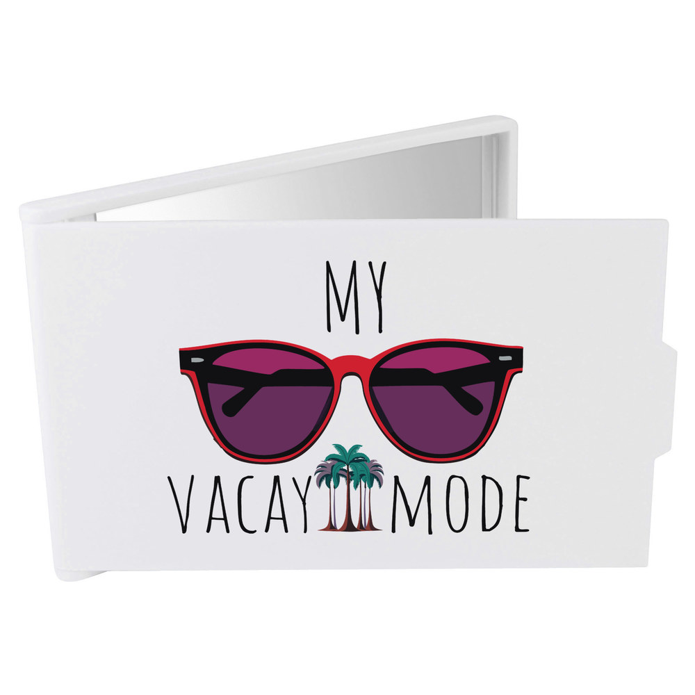 'Vacation Mode With Sunglasses And Palms' Compact / Travel / Pocket Makeup Mirror (CM00043455)