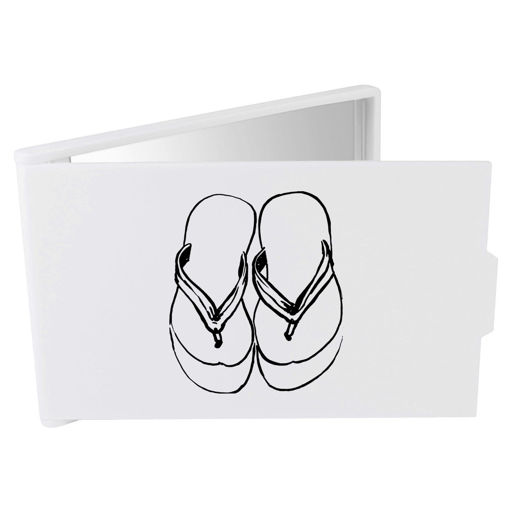 'Flip Flops' Compact / Travel / Pocket Makeup Mirror (CM00043778)