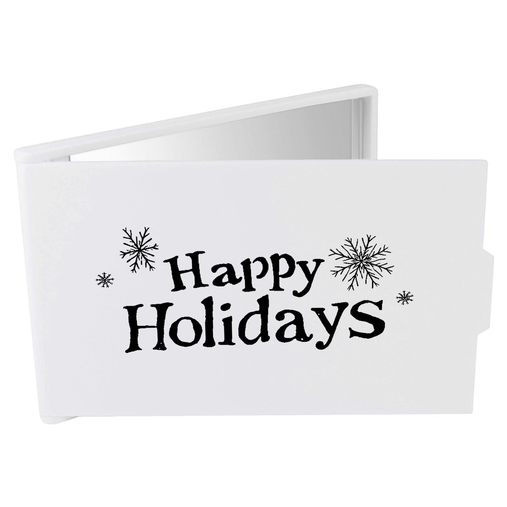 'Happy Holidays with Snowflakes' Compact / Travel / Pocket Makeup Mirror (CM00046401)