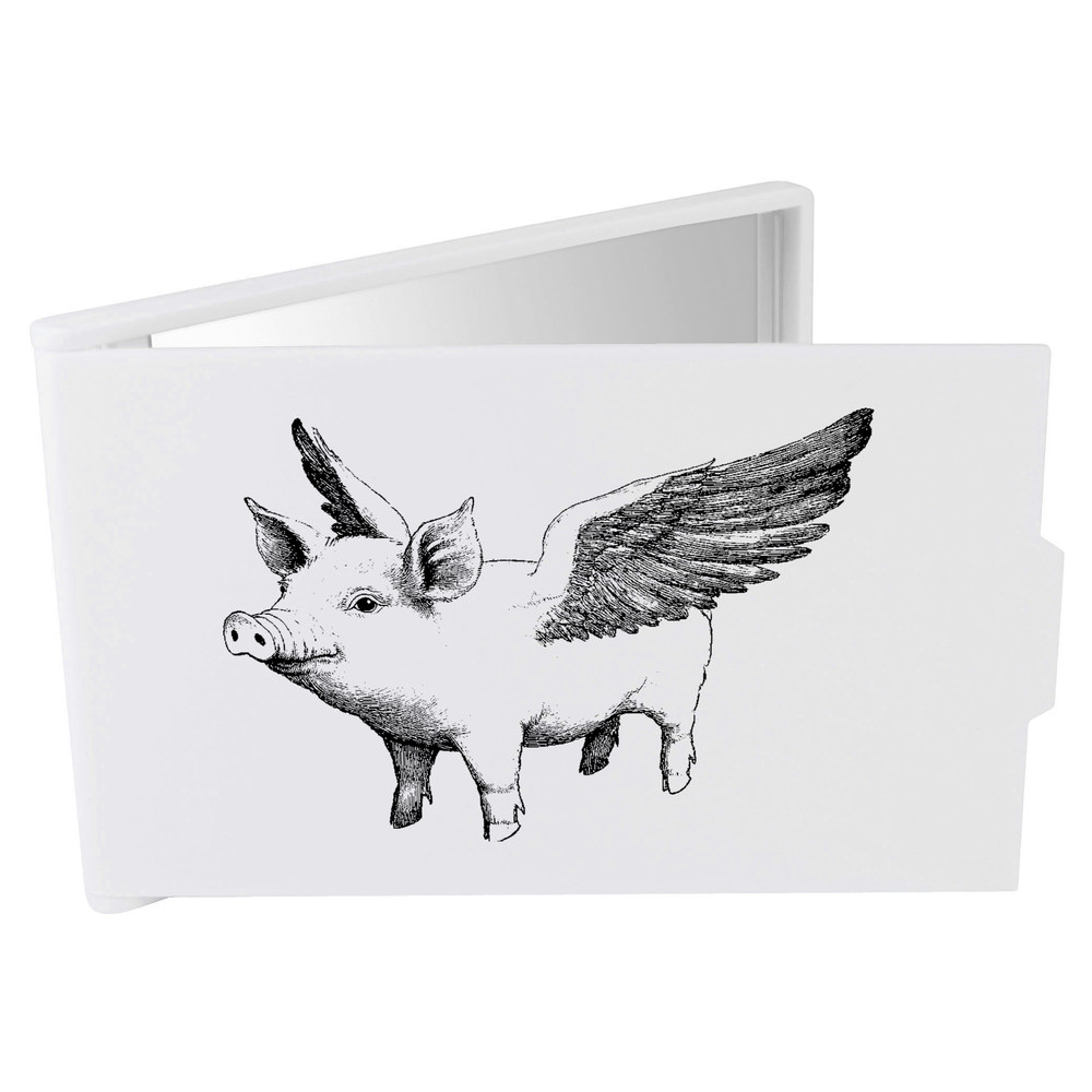 'Pig with Wings' Compact / Travel / Pocket Makeup Mirror (CM00047774)