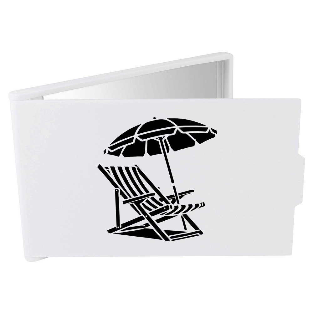 'Deck Chair With Parasol' Compact / Travel / Pocket Makeup Mirror (CM00047819)
