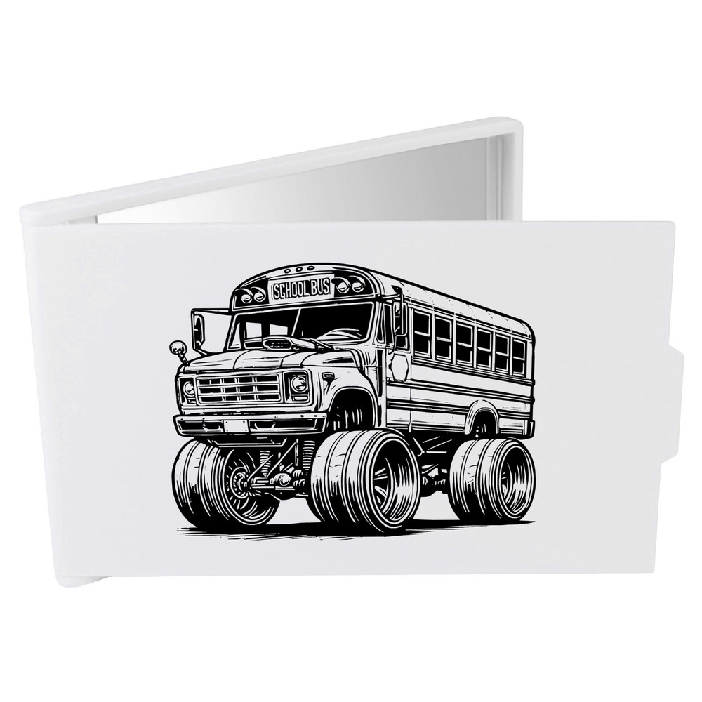 'Monster Truck School Bus' Compact / Travel / Pocket Makeup Mirror (CM00047866)