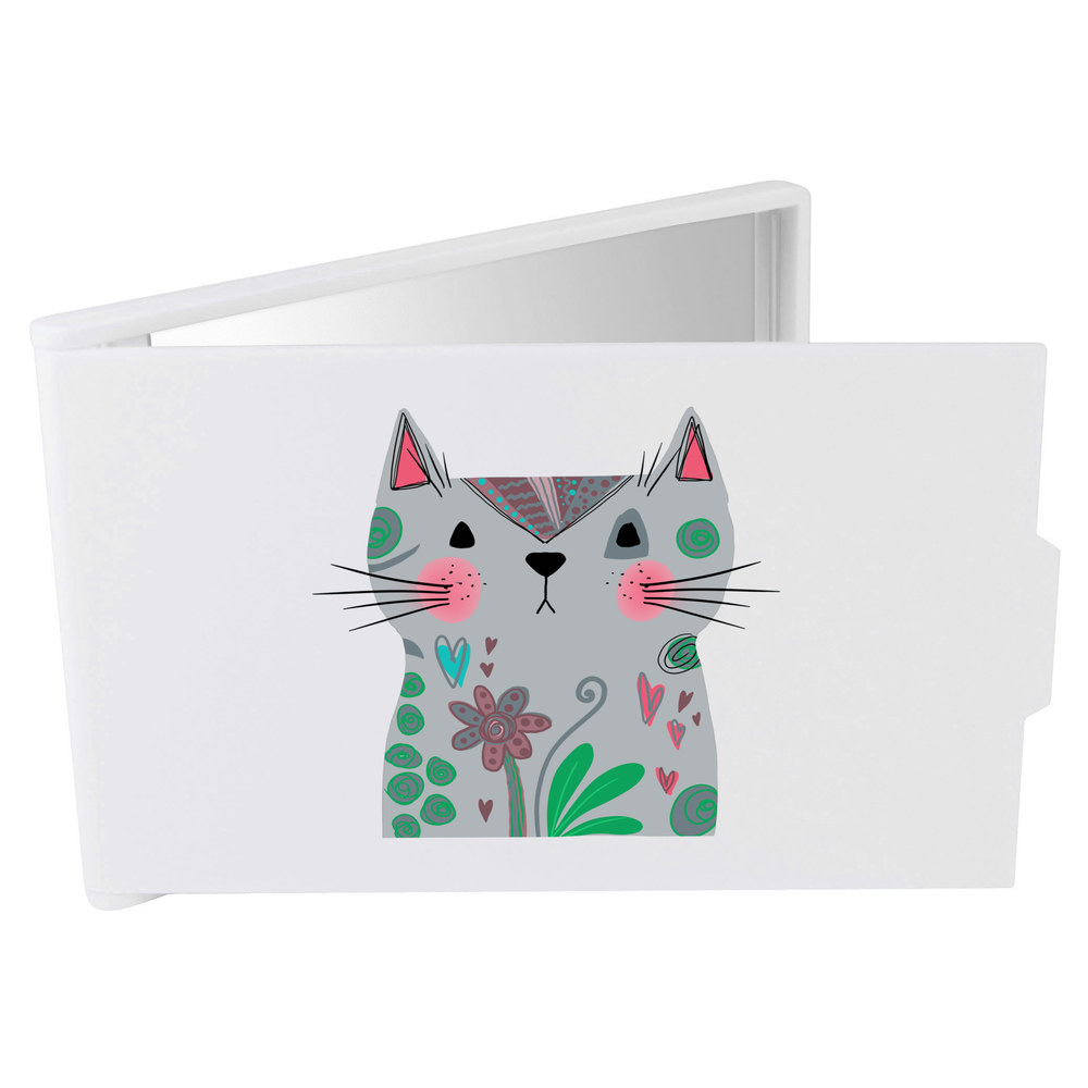 'Funky Cat' Compact / Travel / Pocket Makeup Mirror (CM00048354)