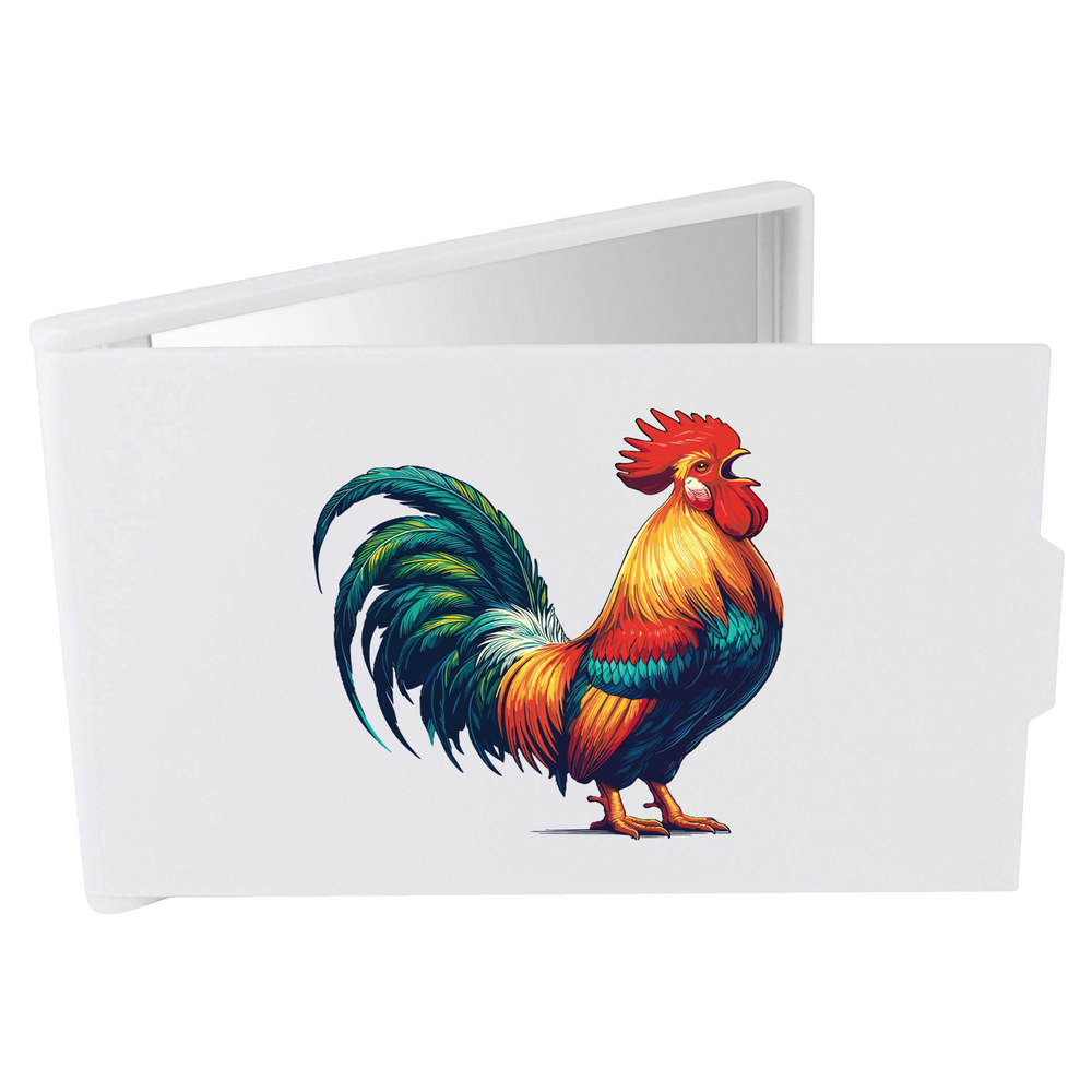 'Colourful Crowing Cockerel' Compact / Travel / Pocket Makeup Mirror (CM00050942)