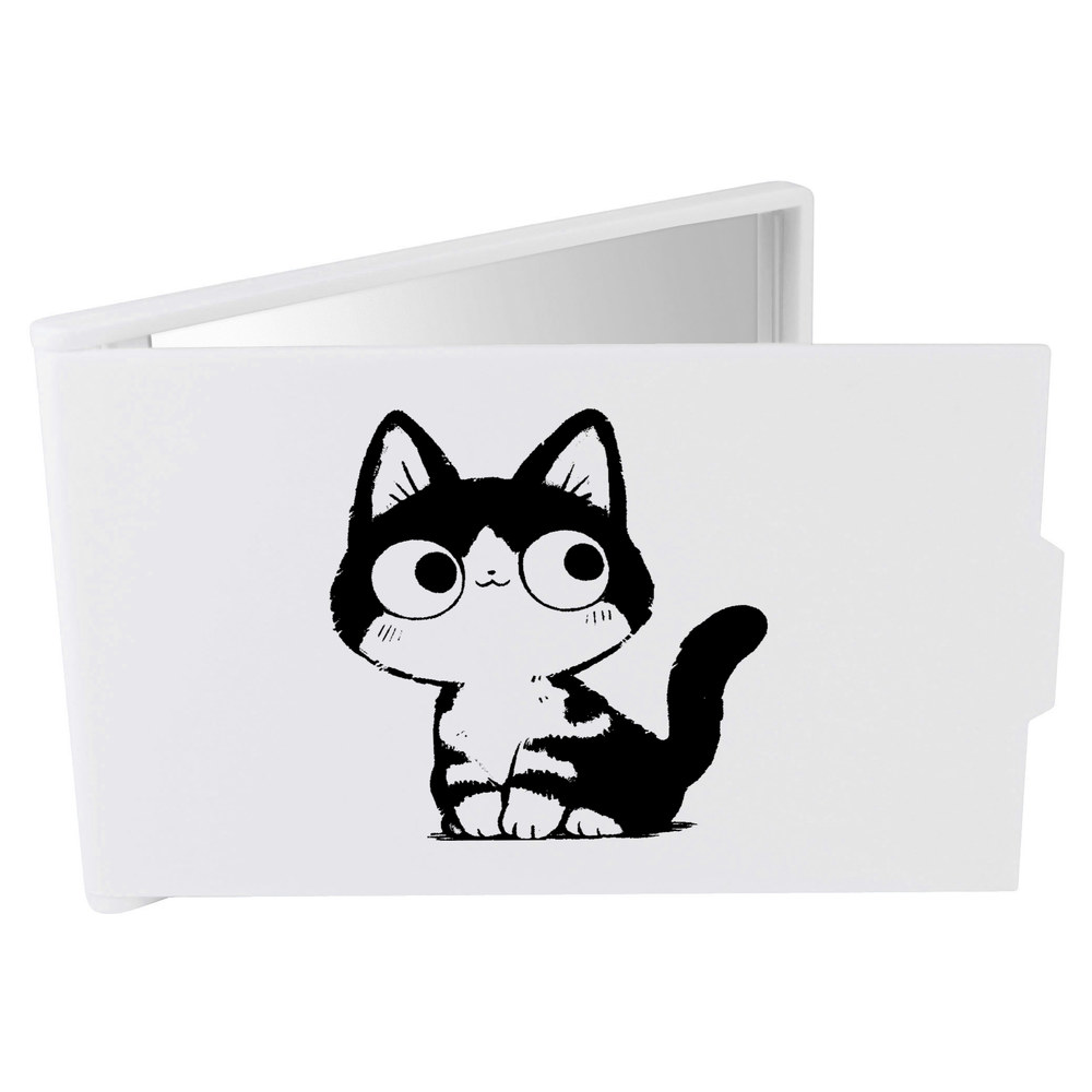 'Cute Cat Sitting' Compact / Travel / Pocket Makeup Mirror (CM00052467)