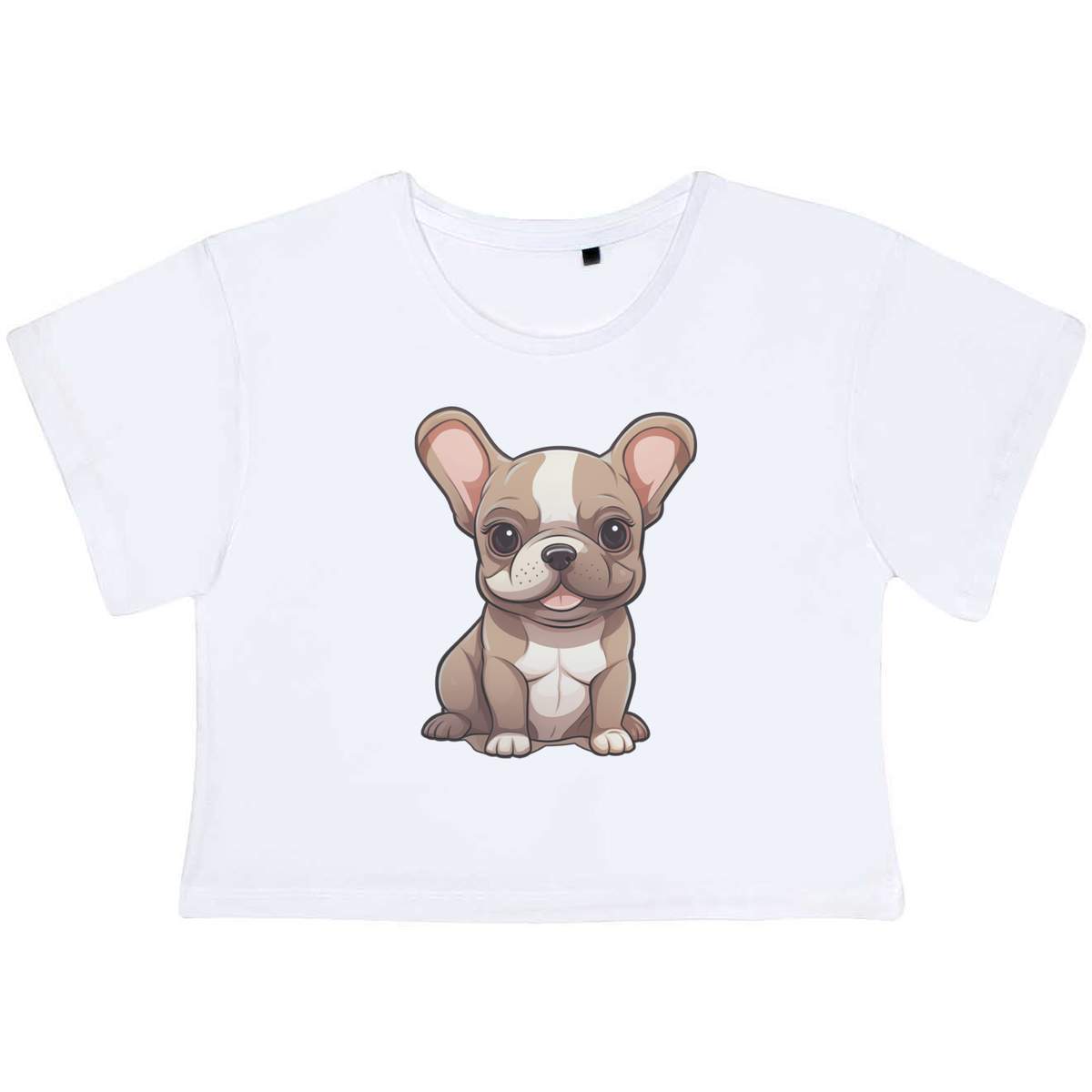 Large 'French Bulldog' Adult's Cotton Crop Top (CO00115383)