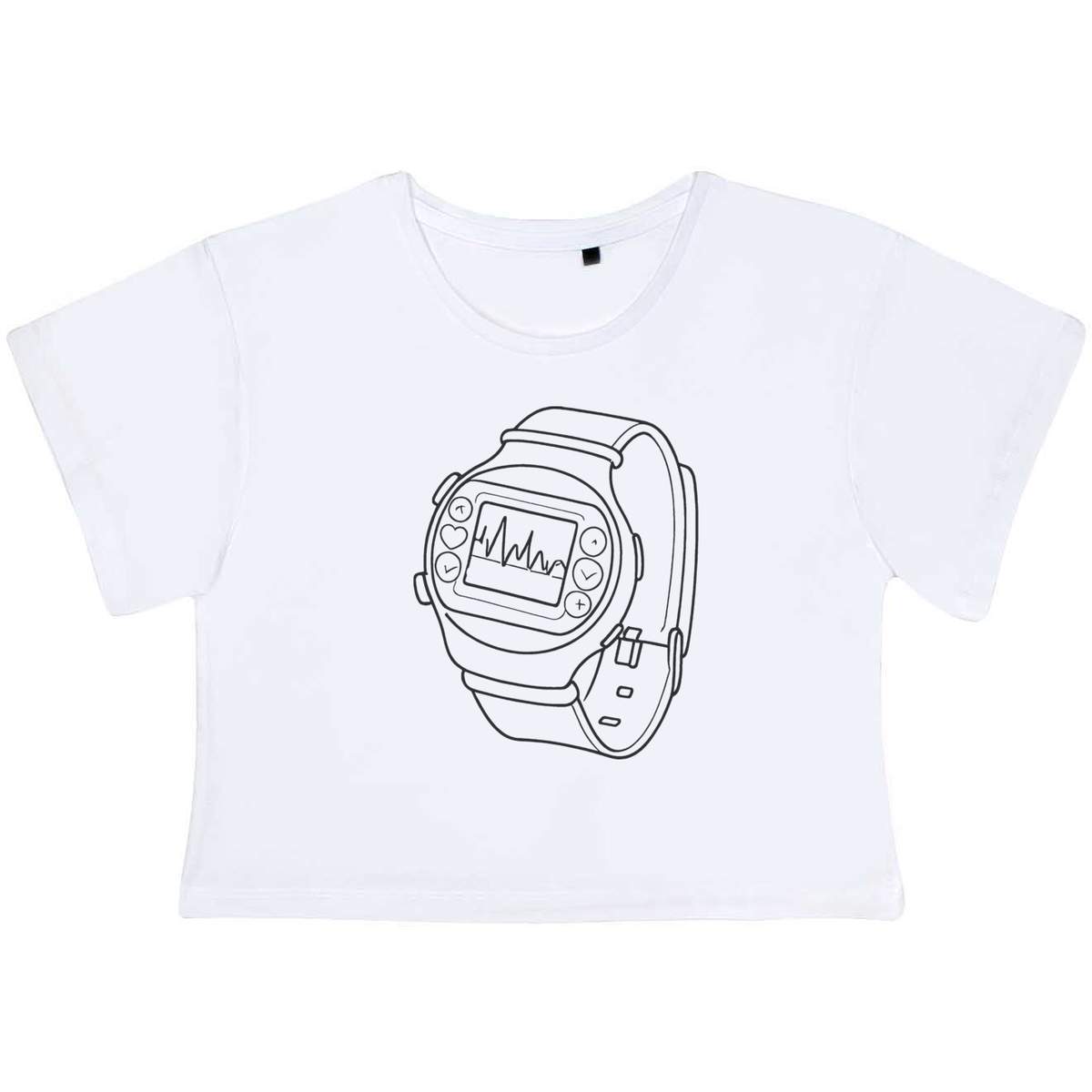 Large 'Smart Watch Monitor' Adult's Cotton Crop Top (CO00122499)