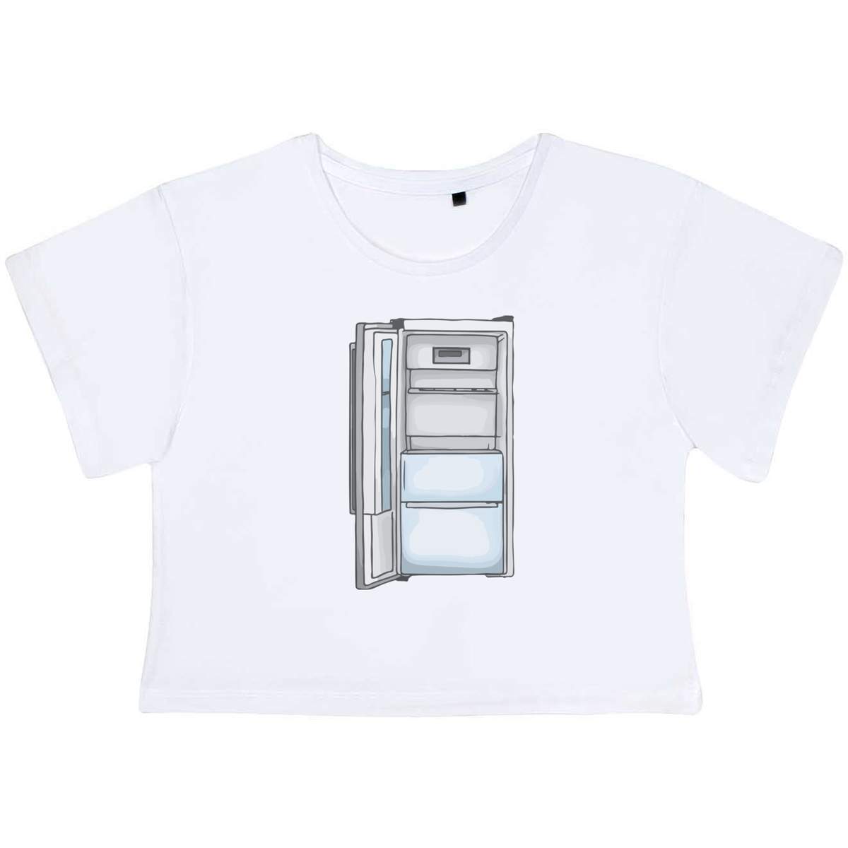 Large 'Empty Fridge Freezer' Adult's Cotton Crop Top (CO00132987)