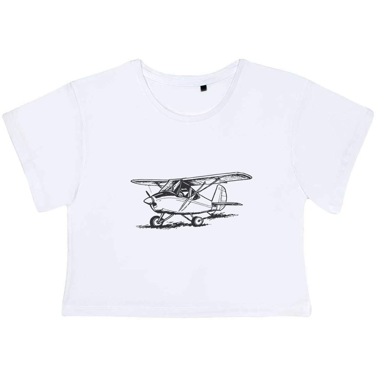 Large 'Microlight Aircraft' Adult's Cotton Crop Top (CO00133675)