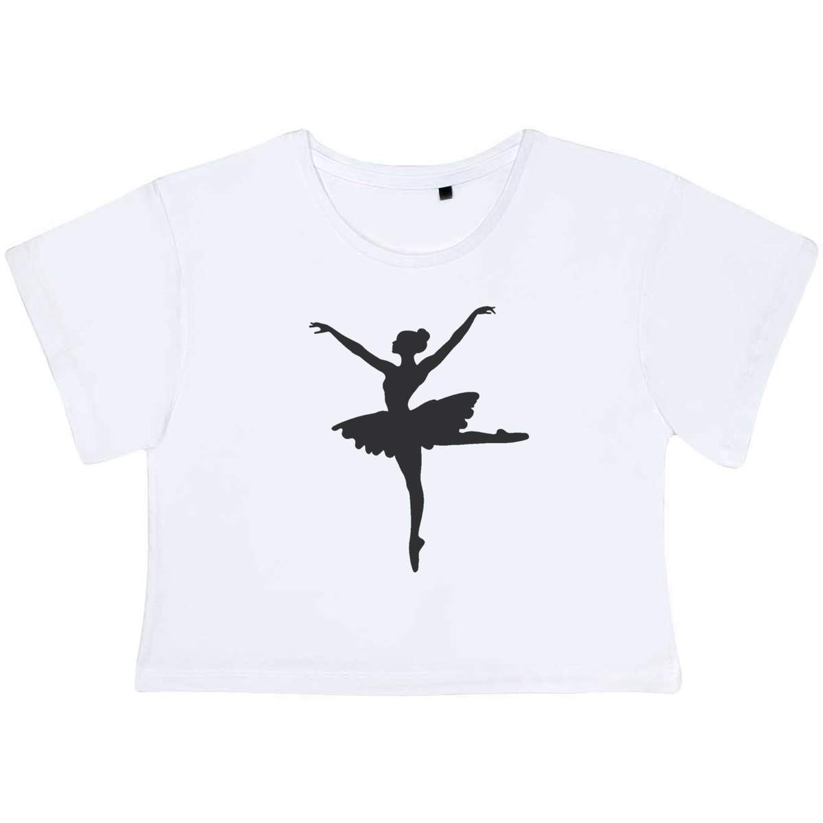 Large 'Ballerina Silhouette' Adult's Cotton Crop Top (CO00150687)