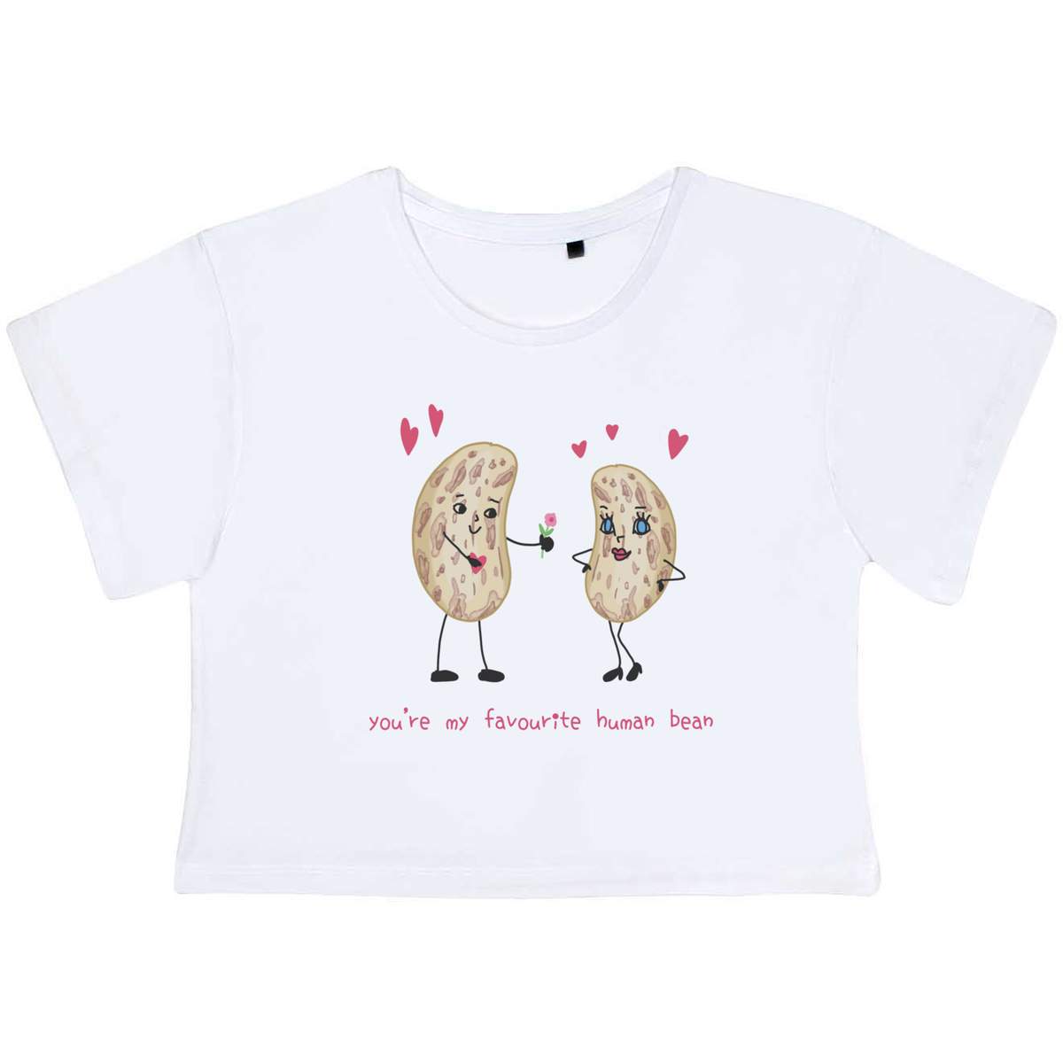 Medium 'You're My Favourite Human Bean' Adult's Cotton Crop Top (CO00120098)
