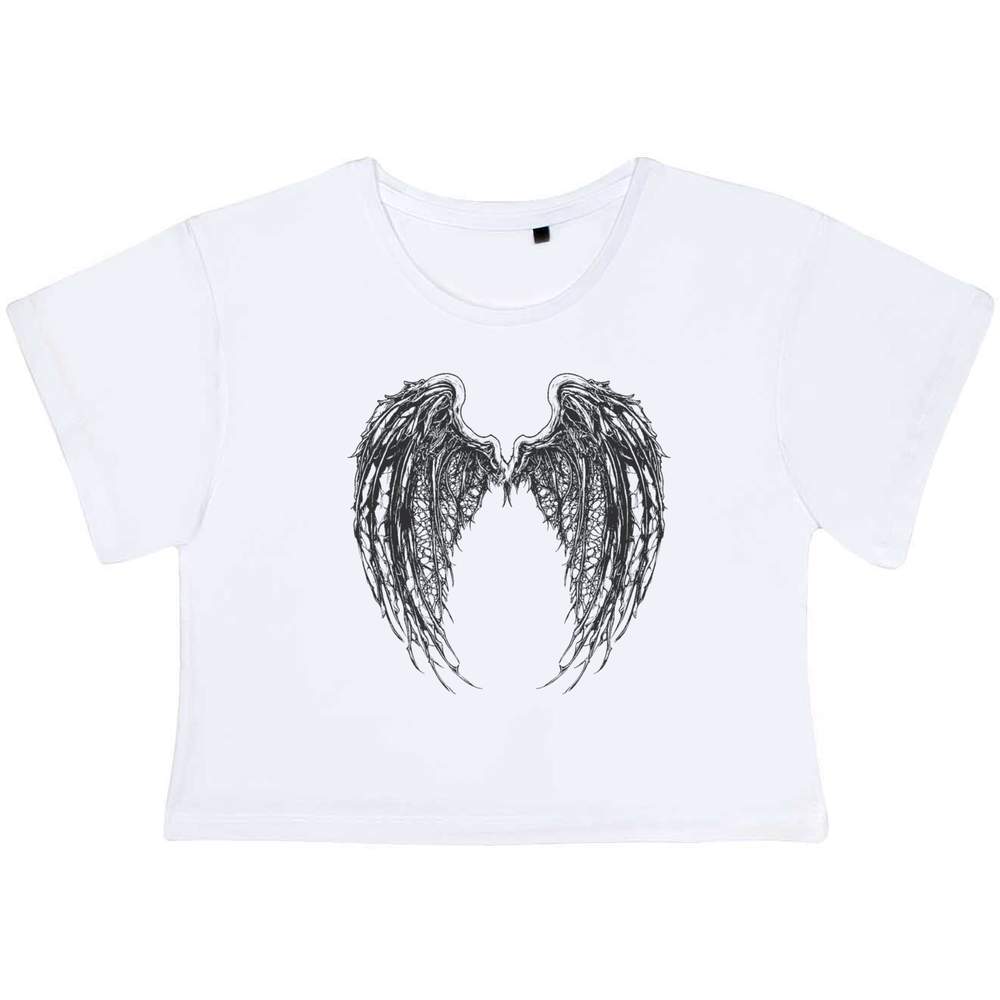 'Gothic Vampire Wings' Women's Cotton Crop Tops (CO051678)