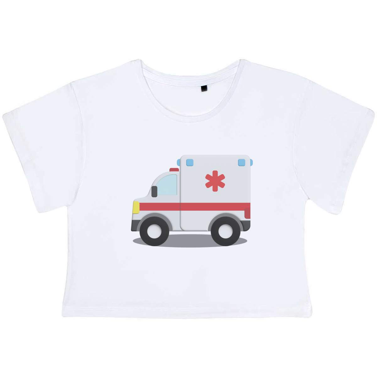 Medium 'Ambulance Toy' Adult's Cotton Crop Top (CO00147926)