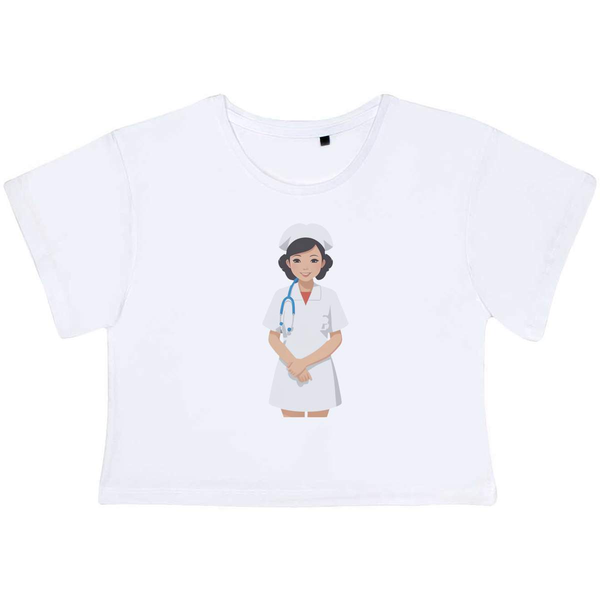 Small 'Smiling Nurse' Adult's Cotton Crop Top (CO00118429)