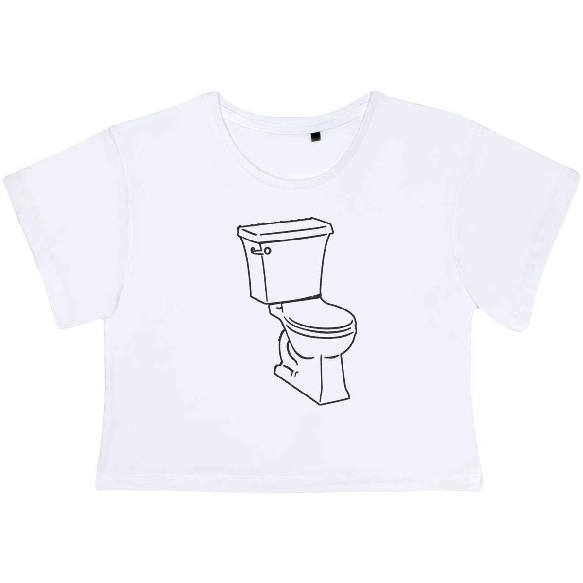 Small 'Toilet & Cistern' Adult's Cotton Crop Top (CO00120549)