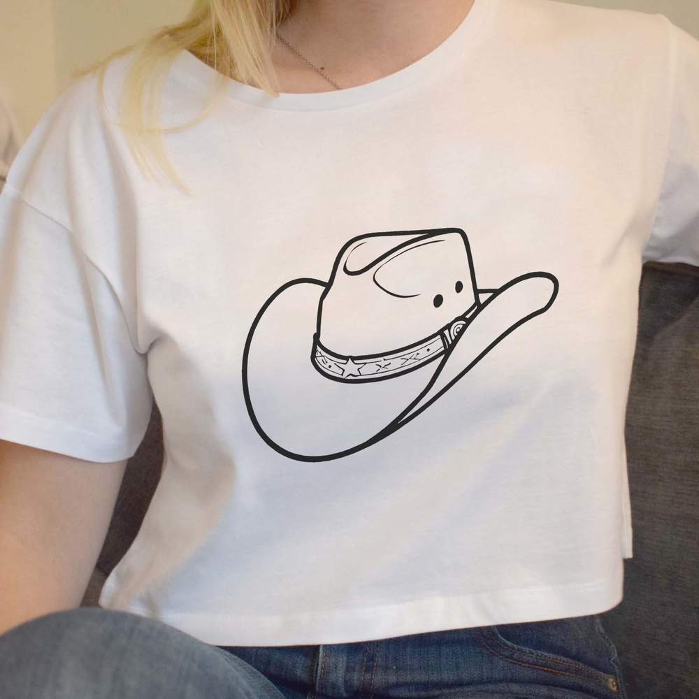 'Texas Cowboy Hat' Women's Cotton Crop Tops (CO044912) - Bild 16 von 30