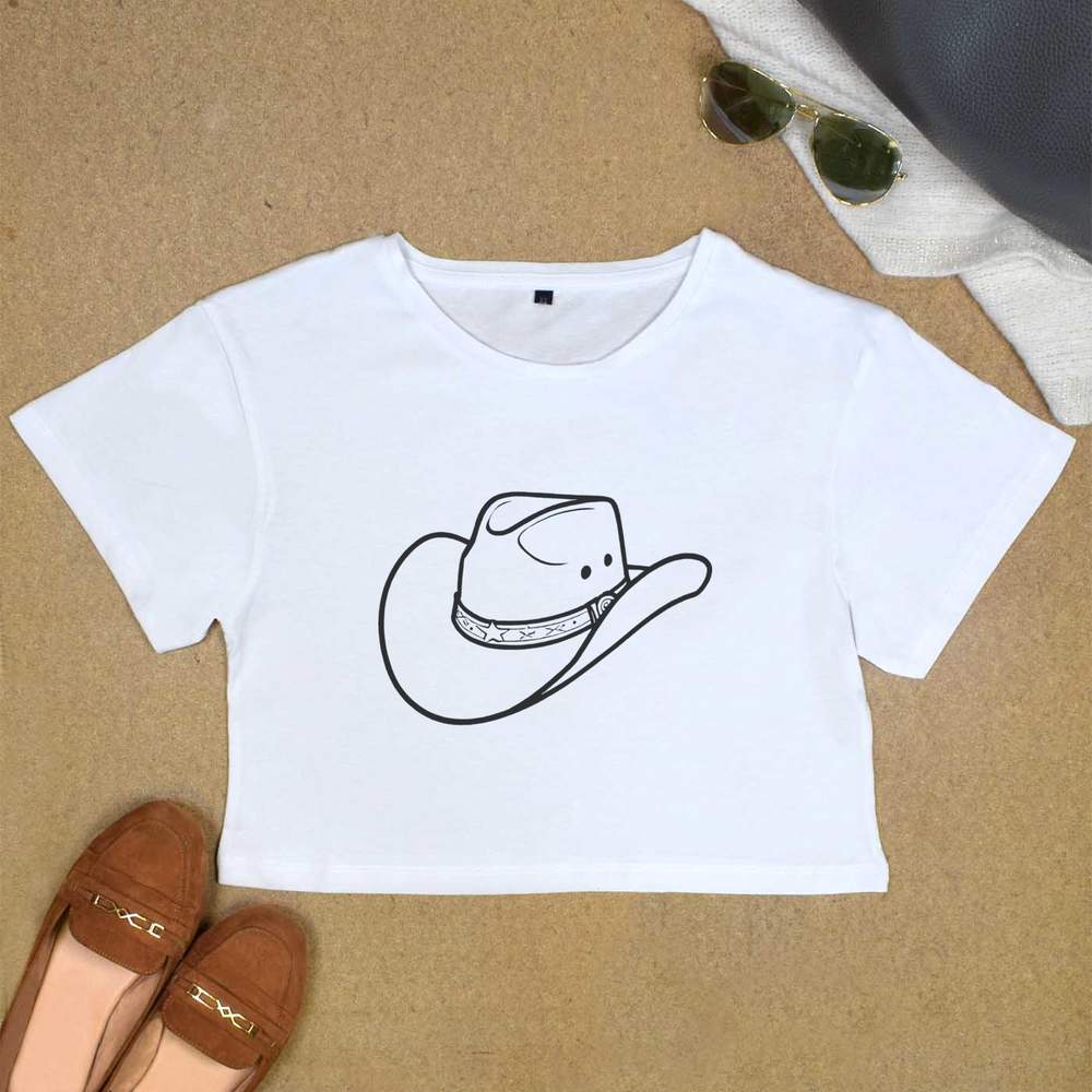 'Texas Cowboy Hat' Women's Cotton Crop Tops (CO044912) - Bild 18 von 30