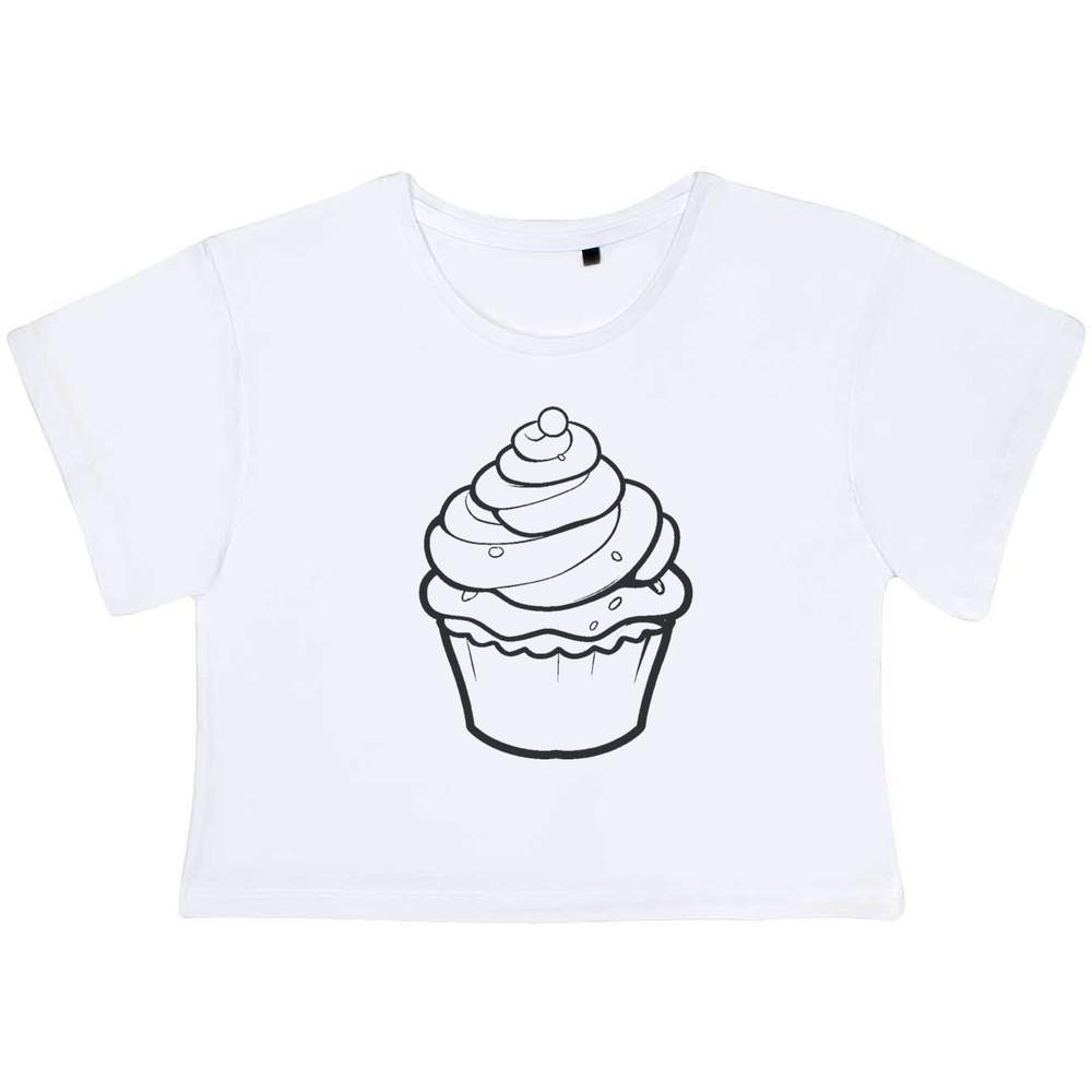 "Cupcake with Sprinkles" Damen Baumwolle Crop Tops (CO047197) - Bild 13 von 30