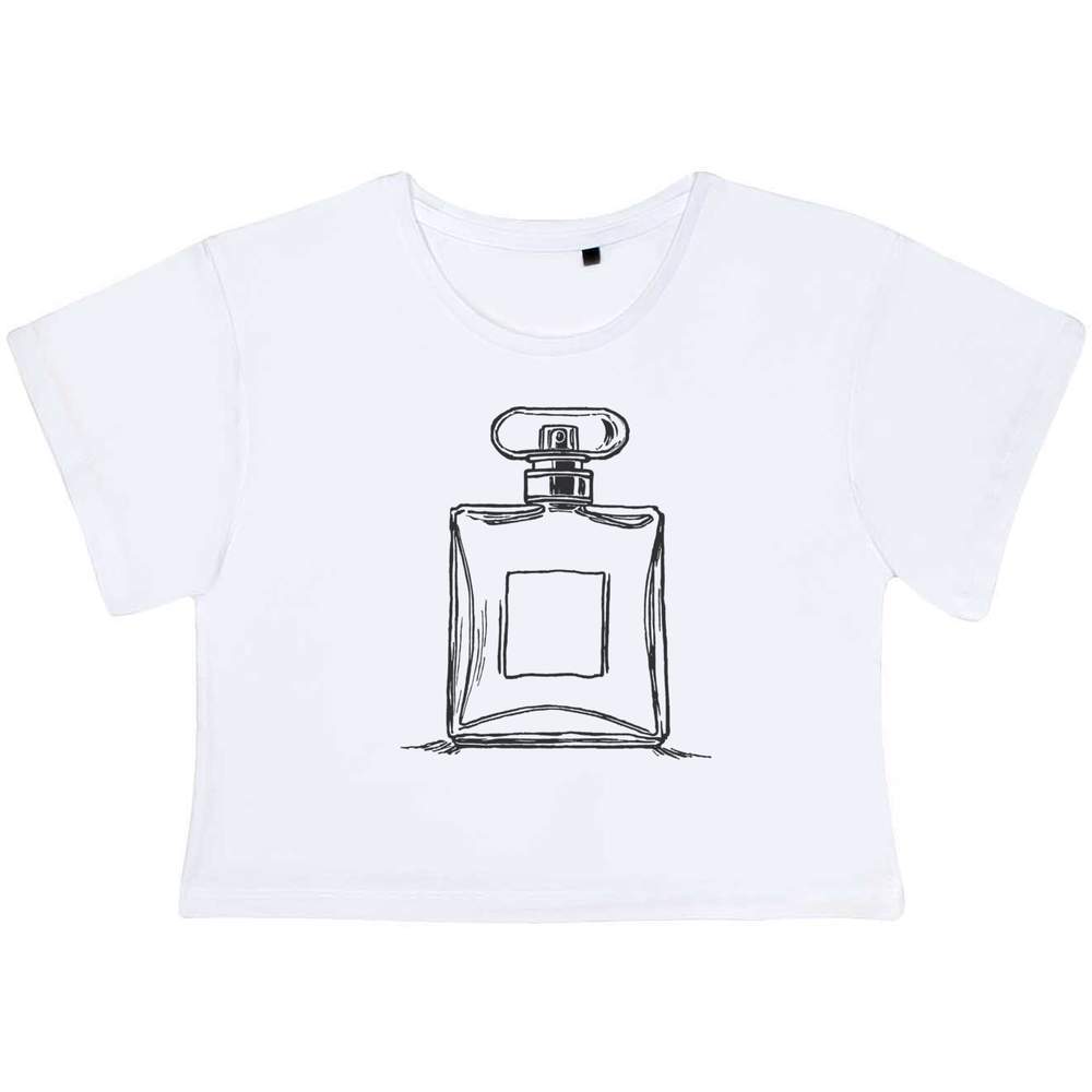 'Perfume Bottle' Women's Cotton Crop Tops (CO048241)