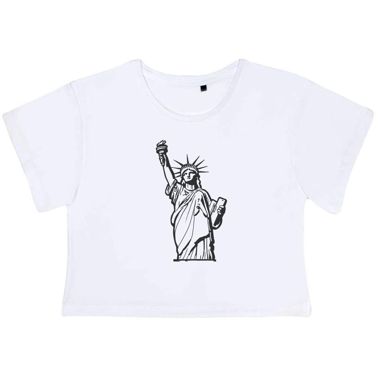 Small 'Statue Of Liberty' Adult's Cotton Crop Top (CO00134625)