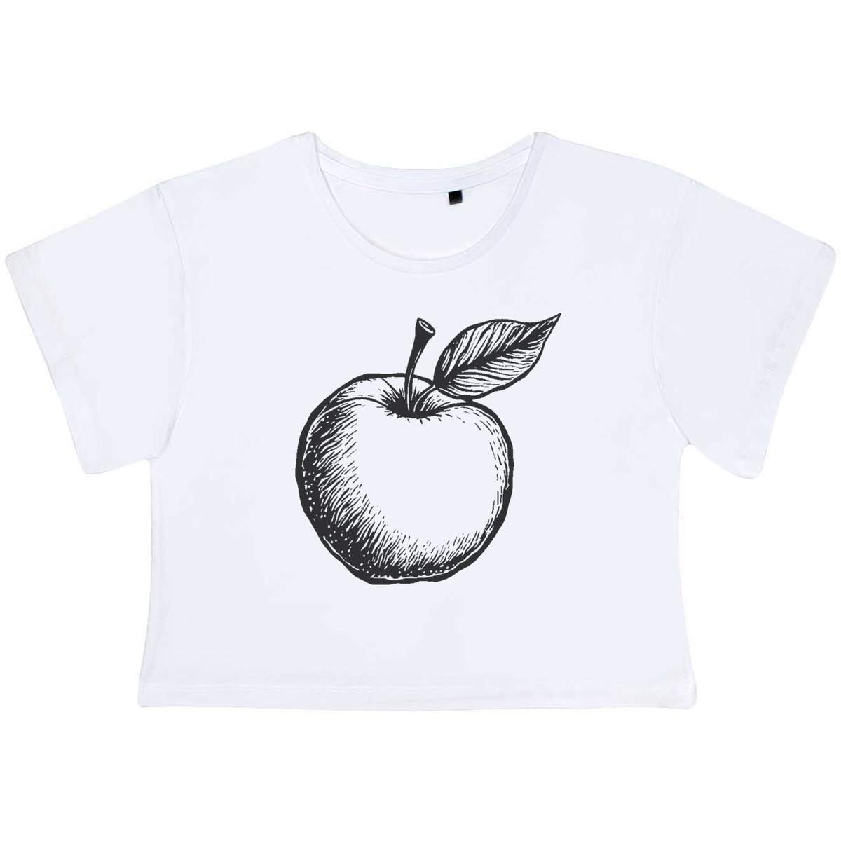 Small 'Apple with Leaf' Adult's Cotton Crop Top (CO00144221)