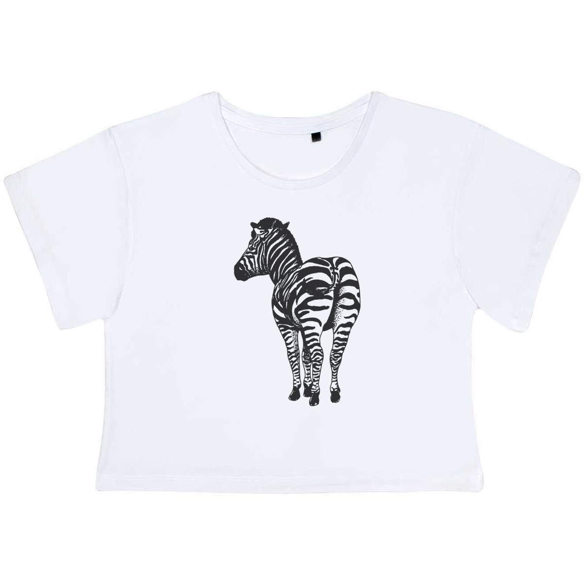 'Zebra' Women's Cotton Crop Tops (CO007155)