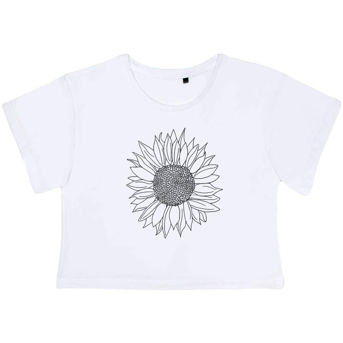 'Sunflower' Women's Cotton Crop Tops (CO010842)