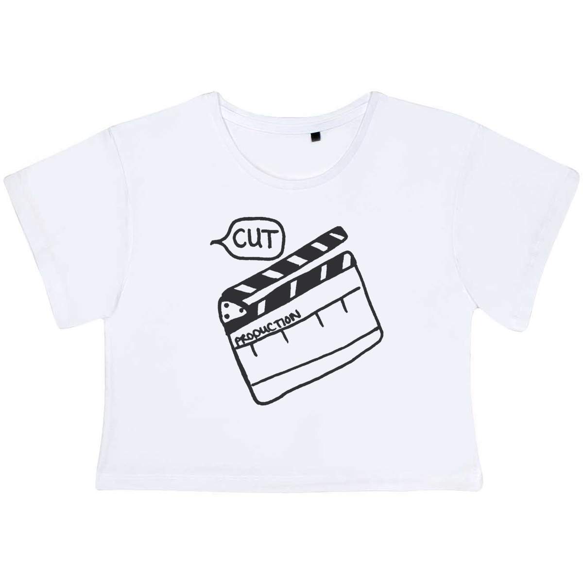 'Directors Clapper Board' Women's Cotton Crop Tops (CO012518)