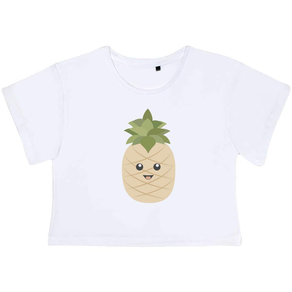 'Joyful Pineapple' Women's Cotton Crop Tops (CO028166)