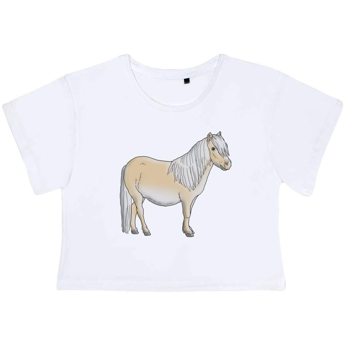 'Blonde Shetland Pony' Women's Cotton Crop Tops (CO029405)
