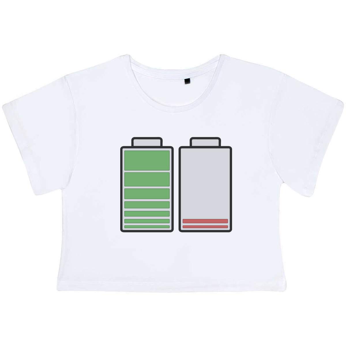 'Full & Empty Batteries' Women's Cotton Crop Tops (CO030195)