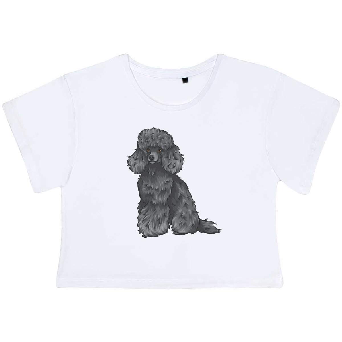 'Black Toy Poodle' Women's Cotton Crop Tops (CO030790)