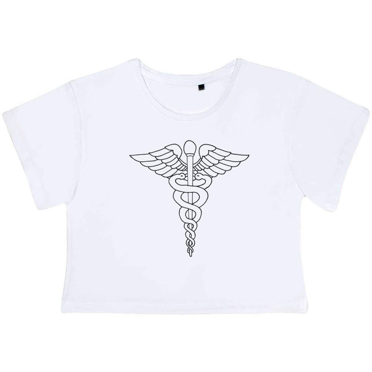 'Caduceus Symbol' Women's Cotton Crop Tops (CO034756)