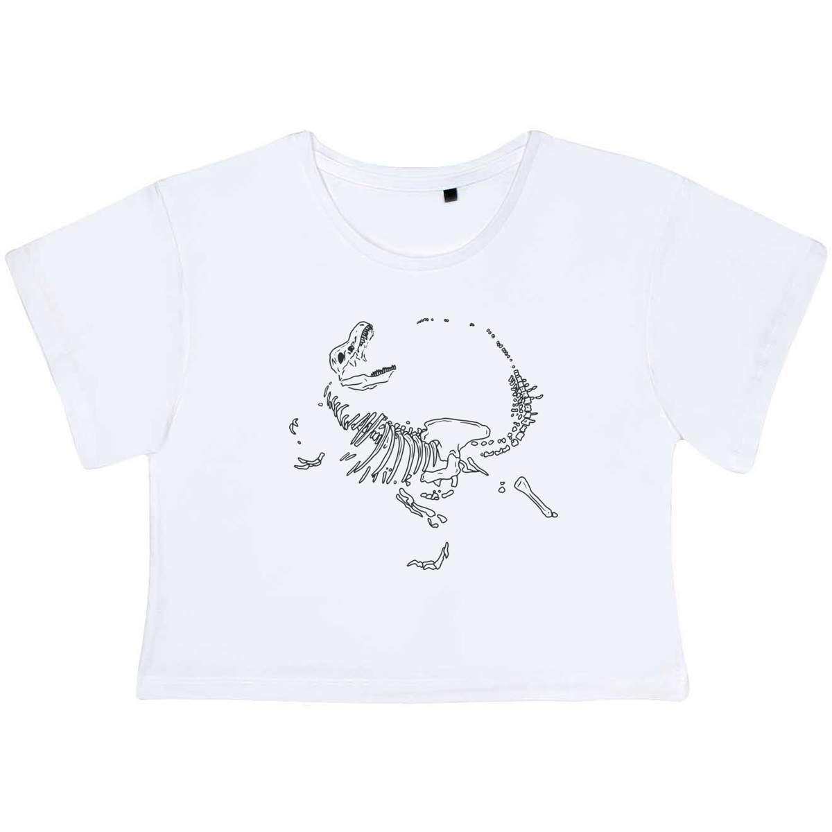 'T-Rex Fossil' Women's Cotton Crop Tops (CO035479)