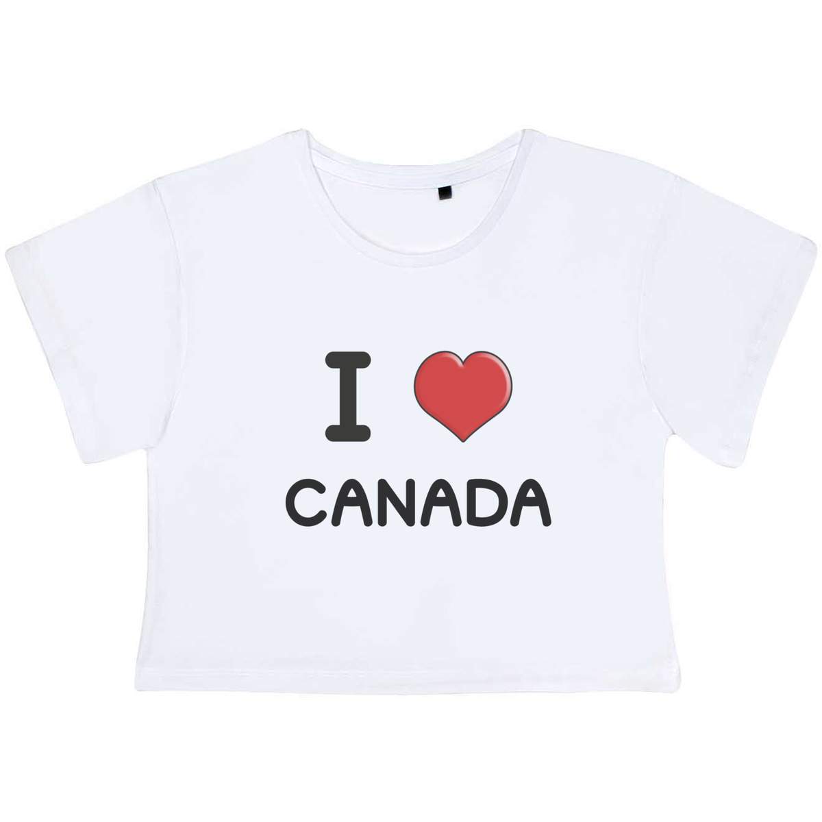'I Love Canada' Women's Cotton Crop Tops (CO032557)