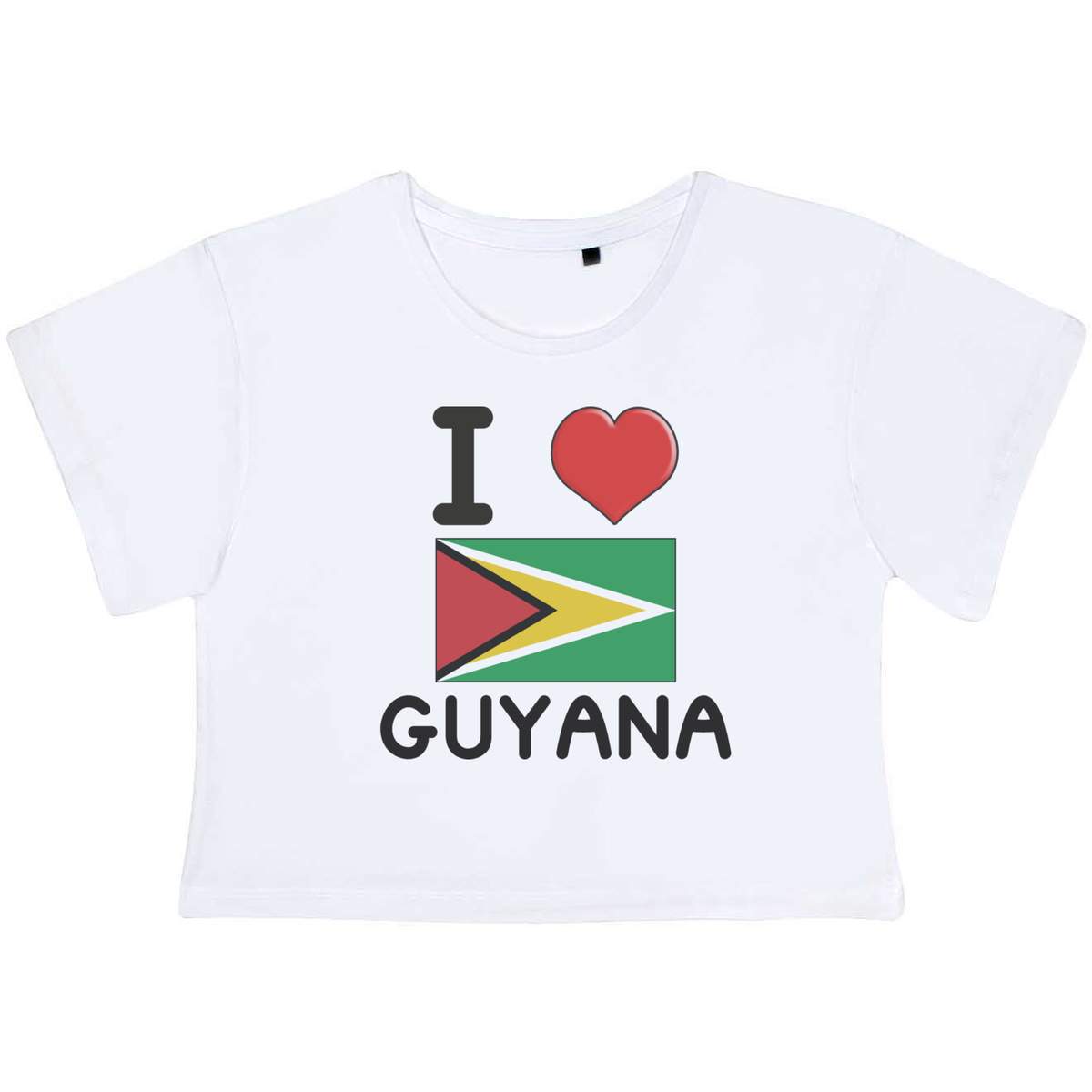'I Love Guyana' Women's Cotton Crop Tops (CO033551)
