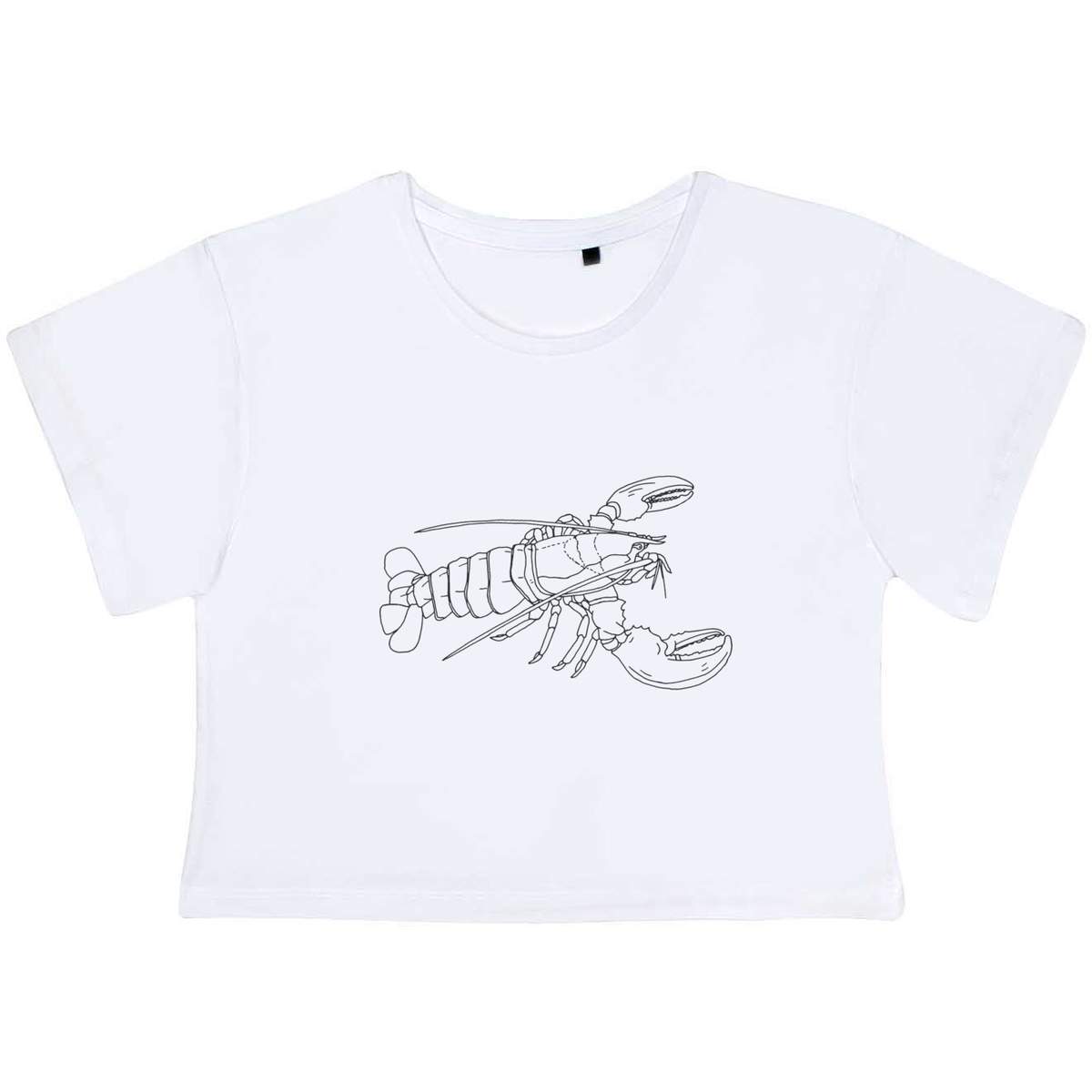 'Lobster' Women's Cotton Crop Tops (CO036997)