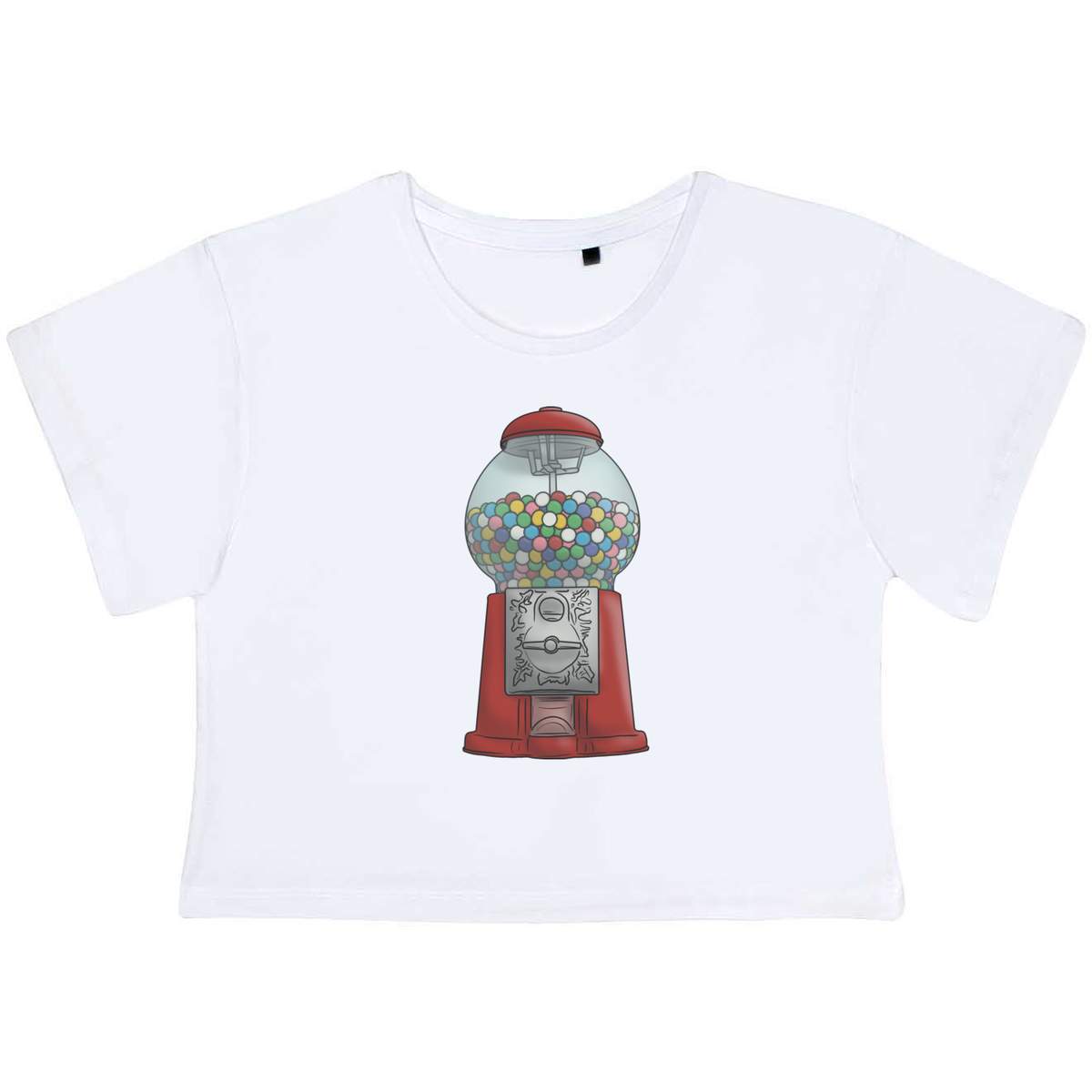 'Gumball Machine' Women's Cotton Crop Tops (CO037374)