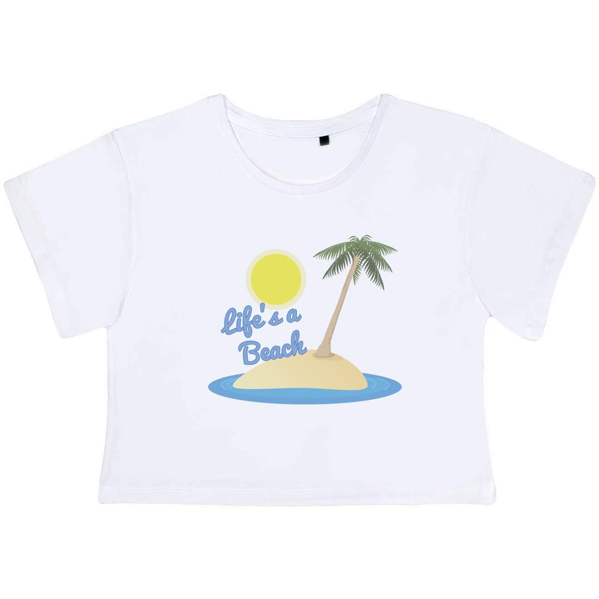 'Life's a Beach' Women's Cotton Crop Tops (CO038676)