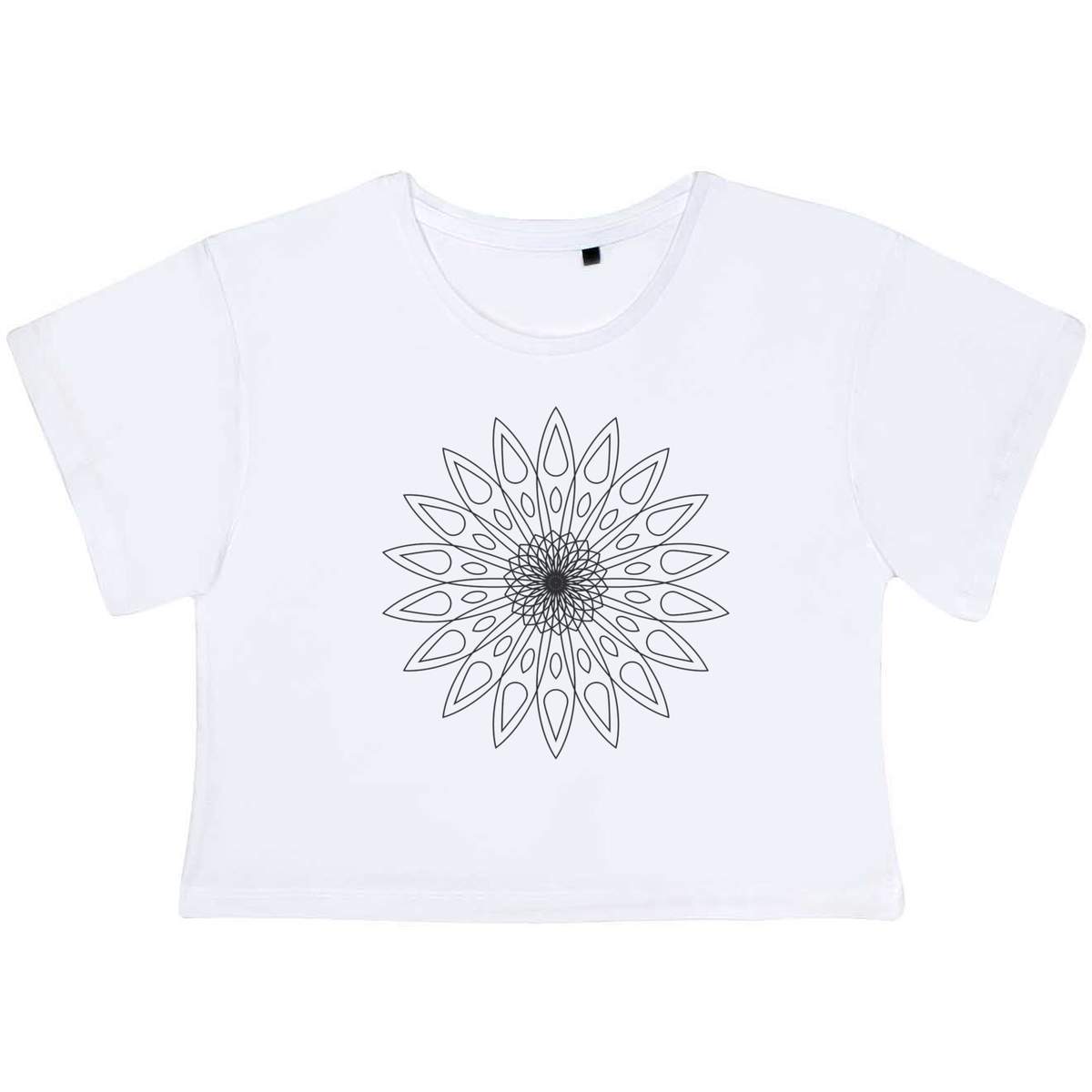 'Mandala' Women's Cotton Crop Tops (CO039290)